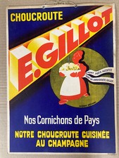 PUBLICITE EN CARTON 25CMx35CM / CHOUCROUTE CORNICHONS E GILLOT HAMPIGNY PORTIER