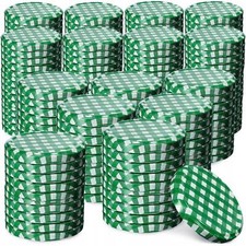 Couvercle à vis KADAX fi82 mm, pour bocaux, 200 pièces, vert à carreaux