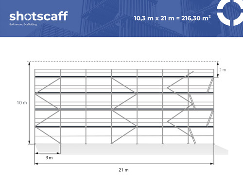 216 alu scaff - m², lešení