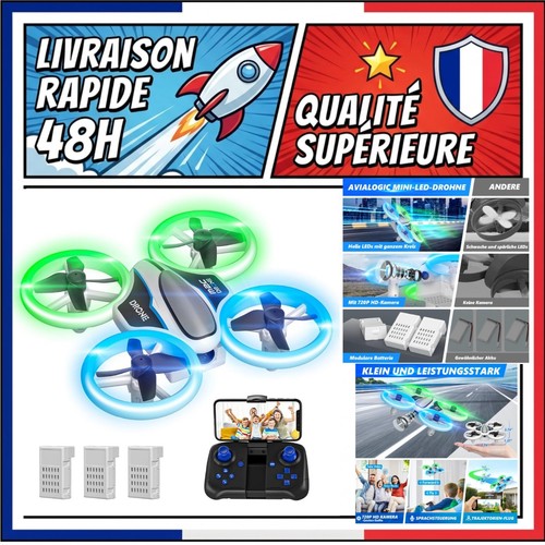 Mini drone caméra 1080p led - mini,