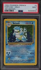 Carte Pokémon Holo Tortank 2/102 1ère édition Set de Base PSA9 Neuf/Mint