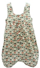 Obaïdi combi courte bretelles blanc cassé motifs papillons bébé fille  6 mois