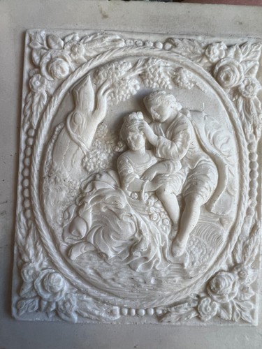 Plaque porcelaine scene - plaque,