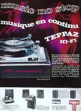 PUBLICITE ANCIENNE 1967 PLATINE CHANGEUR MT 26 TEPPAZ ELECTROPHONE HI FI  AD