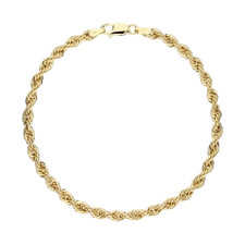 Bracelet maille corde jaune - maille, or