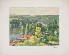 Albert MARQUET : La Frette sur Seine, Lithographie signée