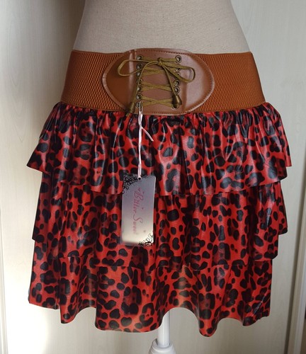 Jupe léopard simili cuir