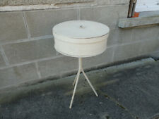 Boîte à couture Meuble couturière ou de métier ancien - rond  pied métal VINTAGE