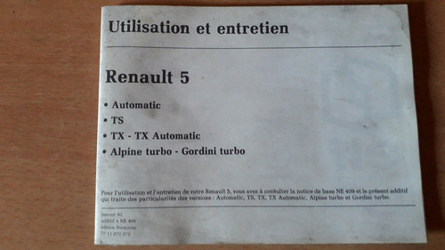 Renault 1982 additif - r5,
