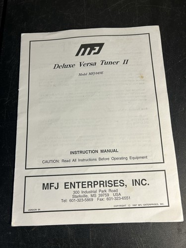 Mfj 949e deluxe versa - deluxe, ii