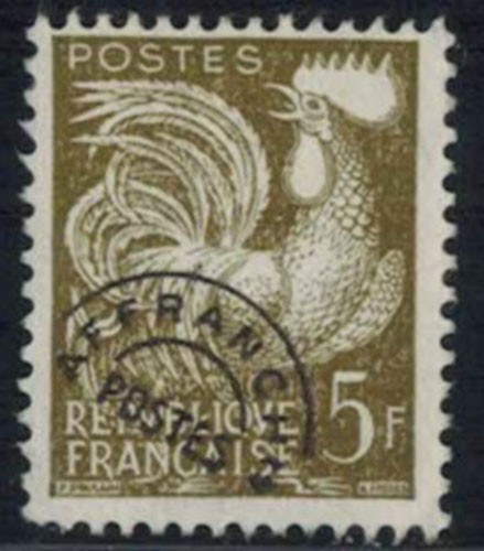 1960 france timbre - 1960-france, timbre(préo)-coq