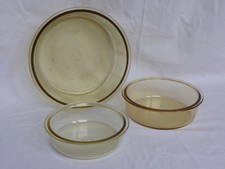 3X Ancienne Soupière Plat À Four Casserole Récipient En Verre Jenaer