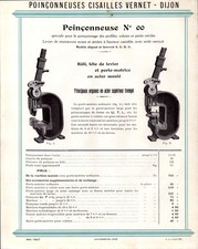 DIJON (21) ATELIER de CONSTRUCTION / POINCONNEUSE à levier N°00 "VERNET" Tract