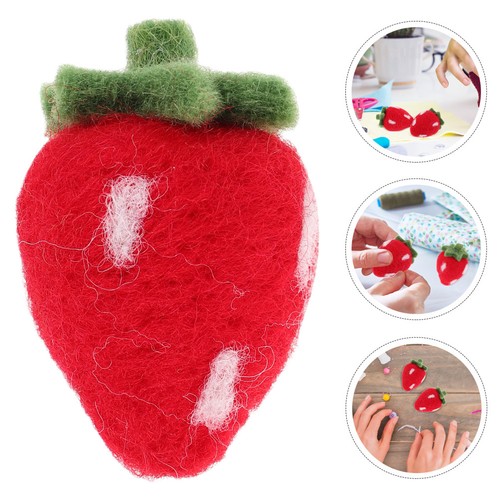 5pcs red wool felt - red, strawberry