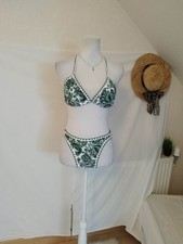 Maillot De Bain Bikini 2 Pièces Femme Vert Et Blanc Taille M , 38 ?