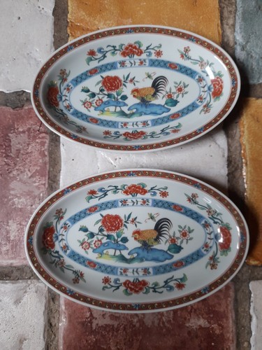 Paire raviers plats porcelaine - paire,