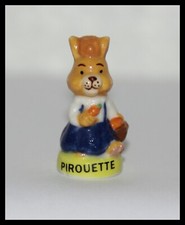 FÈVE DE COLLECTION EN PORCELAINE  "PIROUETTE COPAIN AVEC LAPIN" ANNÉE 2004- NEUF