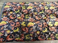 Coupon de Tissu  ancien pour Tablier Breton velour imprimé de rose 106cmX113cm