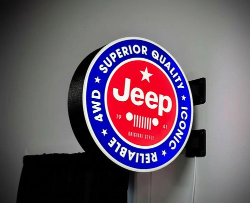Enseigne lumineuse jeep led - enseigne,