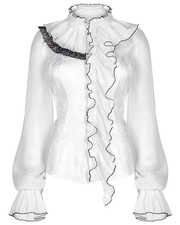 Punk Rave Femmes Dark Lolita Blouse Asymétrique En Jacquard Et Chiffon