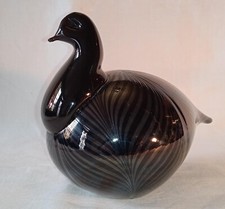 OIVA TOIKKA oiseau verre soufflé noir 16 cm / 9 cm 539 gr canard Nuutajärvi