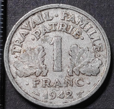 1 Franc Bazor 1942  Lourde France - 706273 coin