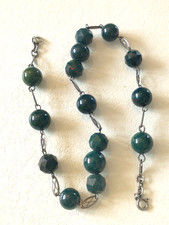 ANCIENNE CHAÎNE DE MONTRE ARGENT MASSIF ET JASPE SANGUIN FRANCE NAPOLÉON III