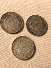 3 PIECES DE 10 FRANCS ARGENT HERCULE 1967 livraison gratuite