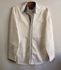 Chemise blanche bordure bleue coton ajustée T38 Studio AT (4503031)