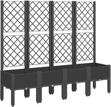 Jardinière avec treillis plastique extérieur 160x40x142 bac à fleurs balcon