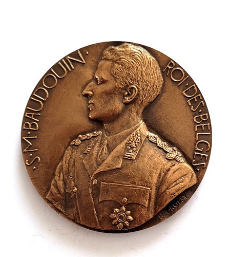 Médaille bronze baudouin roi - baudouin,