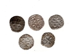 LOT 5 PIECES FRANCE HENRI III 1574 -1589 ARGENT SILVER ....,,  à IDENTIFIER !!!