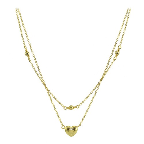 Coeur superposé collier - superposé, ras