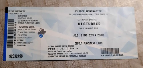 Ticket billet unused place - billet,