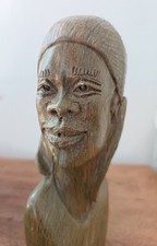 Jolie sculpture buste de femme africaine en pierre - art africain  C91