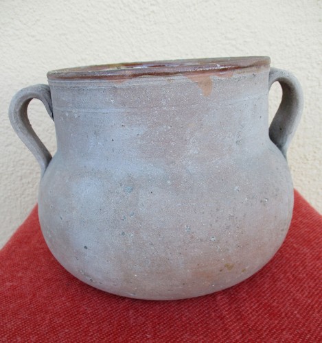 Pot ancien chaudron terre - pot-,