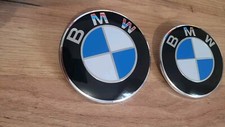 2x Logo BMW Insigne logo capot 82mm + coffre 74mm emblème BMW Origine Neuf