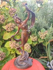 Statue ancienne en régule  femme Drapée  Art Nouveau "La Sécession"