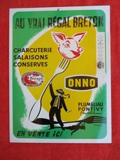 PLAQUE METAL - PUBLICITE REGAL BRETON CHARCUTERIE - BRETAGNE ONNO - 39 x 29 cm -