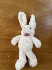 DOUDOU HISTOIRE D'OURS PELUCHE FLUFFY LAPIN PM ROSE Et Blanc 24 CM  HO2734