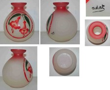 Vase art nouveau en verre peint Adat 