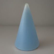 Lampe Tepee SCE Verre Bleu 38cm Vintage Forme Pyramide Lumière Douce Ambiance