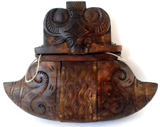 Ethnique Boite à Médecine sculpté en bois, Batak, Sumatra, Indonésie, Art Tribal