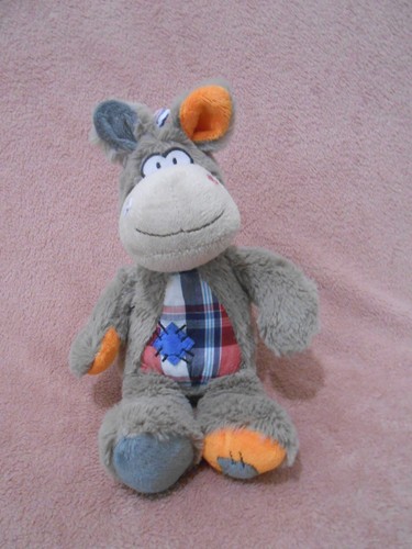 Doudou peluche ane - doudou, gris