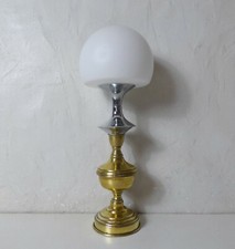 lampe design space age champignon argent laiton pate de verre vintage