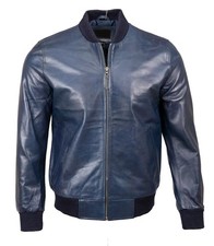 Blouson bomber en cuir pour