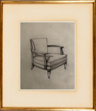 DESSIN DE MOBILIER DE DECORATEUR DES ANNEES 1930 DLG DE JULES LELEU (33)