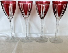 4 VERRES A PIED EN CRISTAL DE
