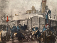 WW1 - LITHO FOUQUERAY - CALAIS - DEBARQUEMENT DE MATERIEL BRITANNIQUE- N° - 1920