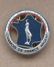 Joli insigne, broche médaille de ski ESF le Chamois d'Argent, modèle de 1983